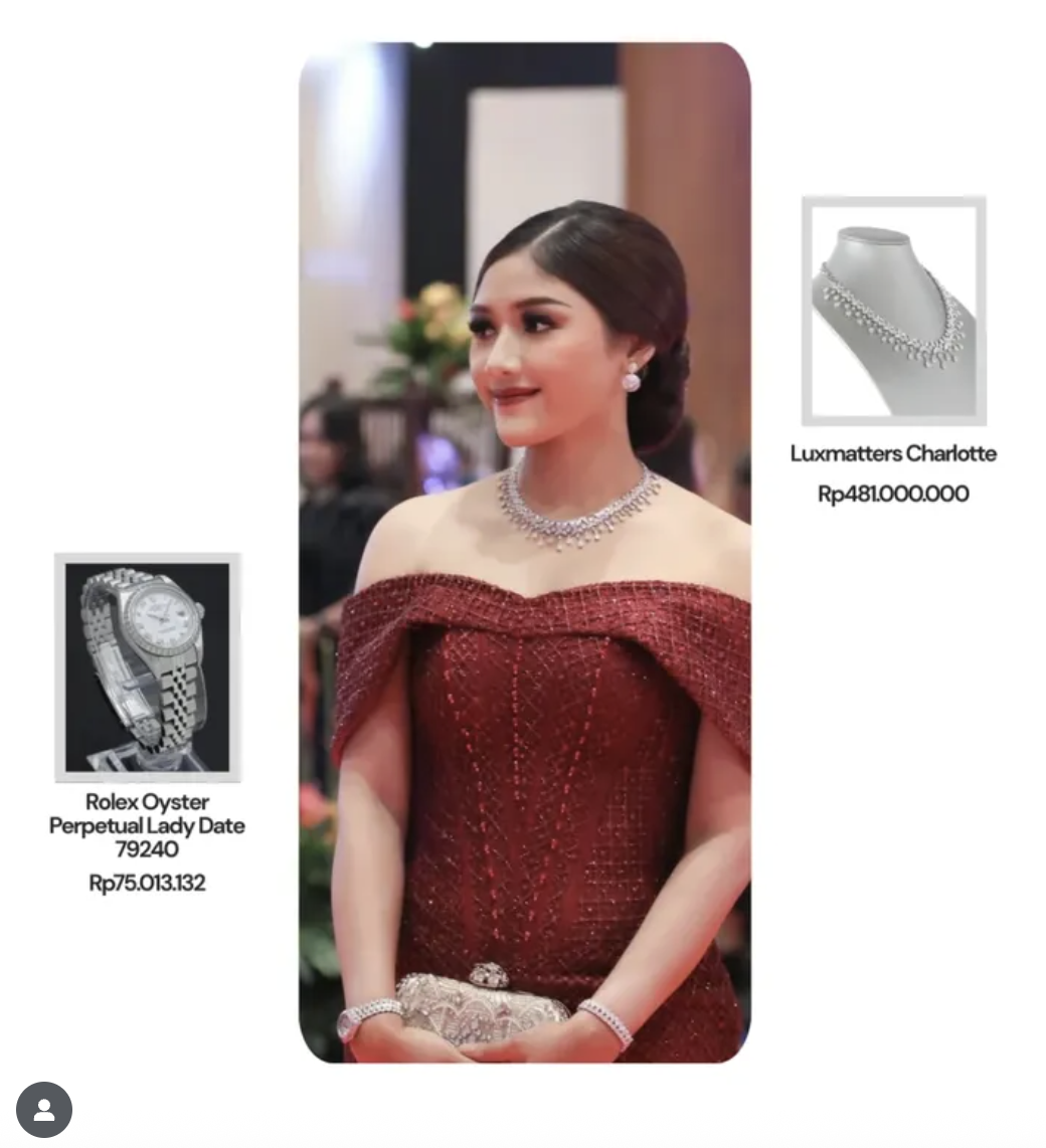 Perhiasan mahal Erina Gudono